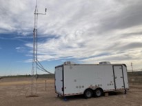 Exterior view of the air quality and noise monitoring trailer